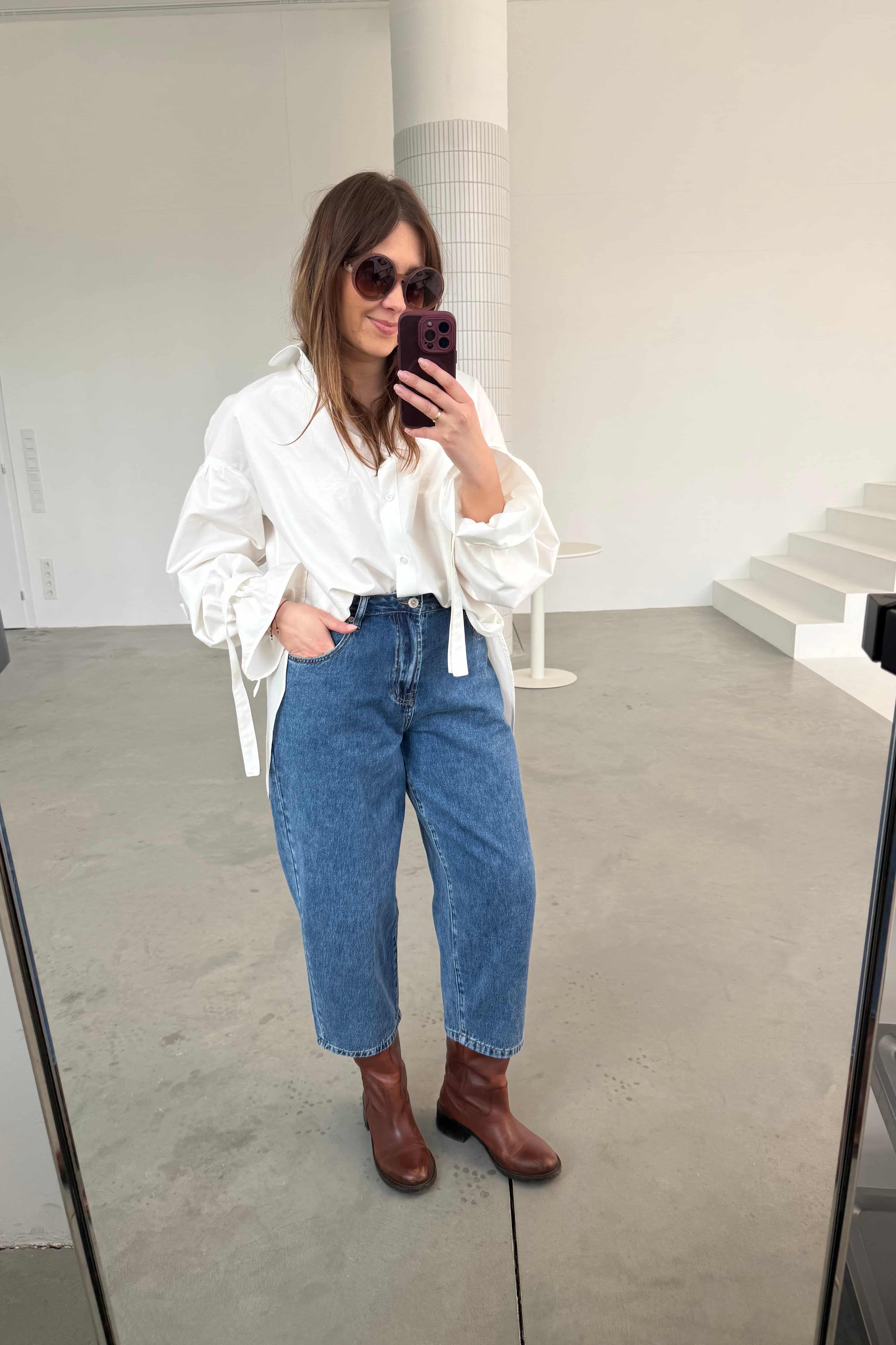 jeansy bing balloon wysoki stan klasyczny denim | Malviva