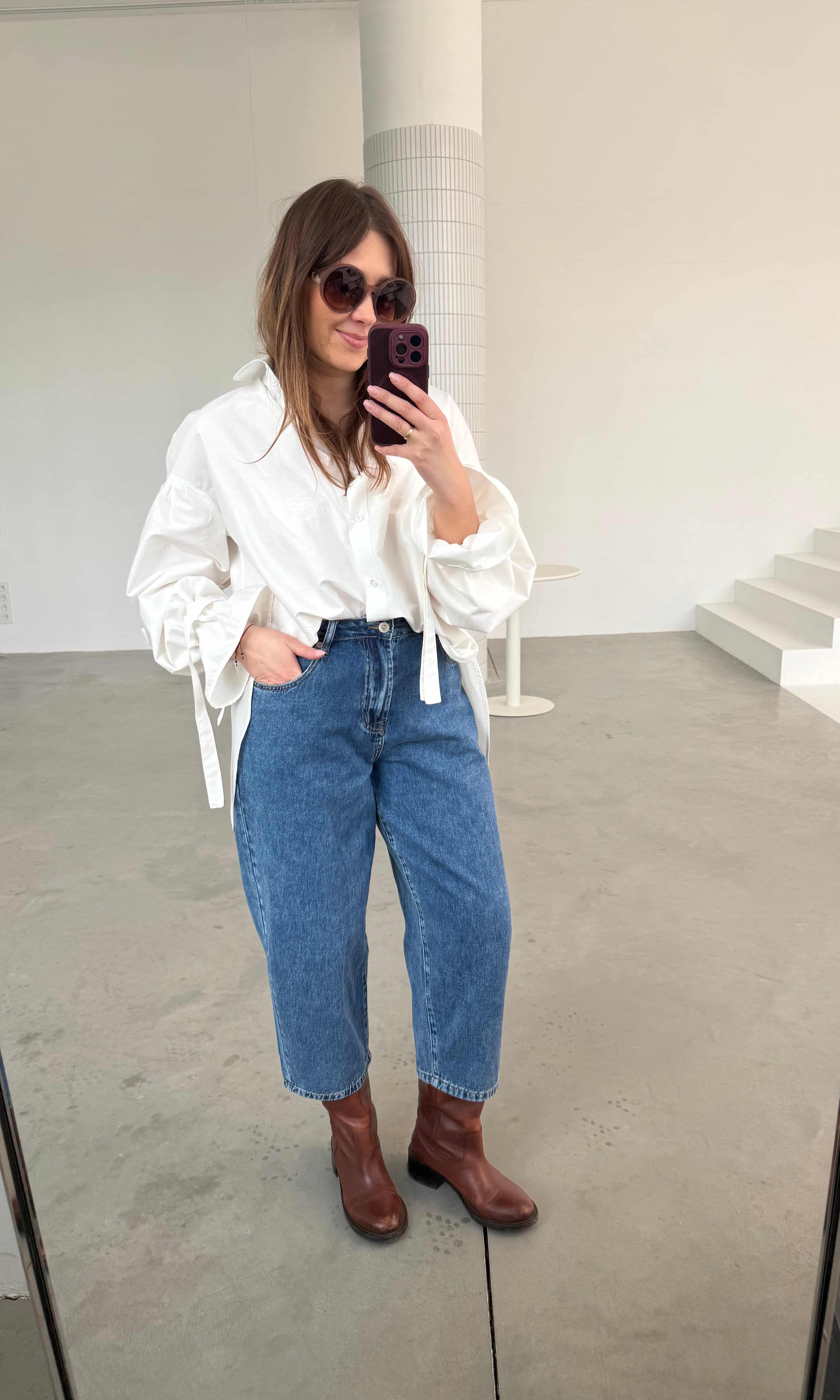 jeansy bing balloon wysoki stan klasyczny denim | Malviva