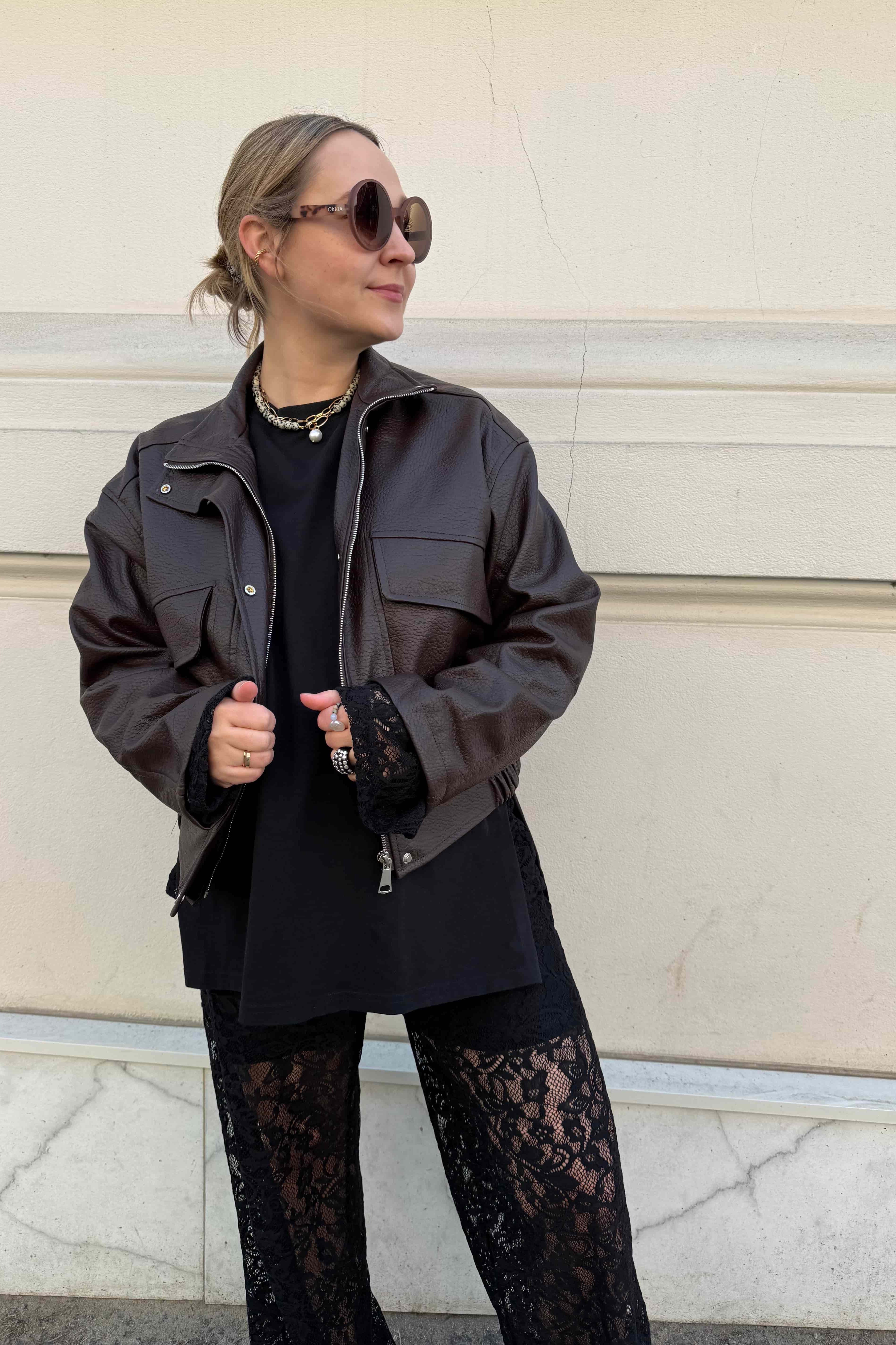 kurtka choco damska do jeansow stylizacja | Malviva