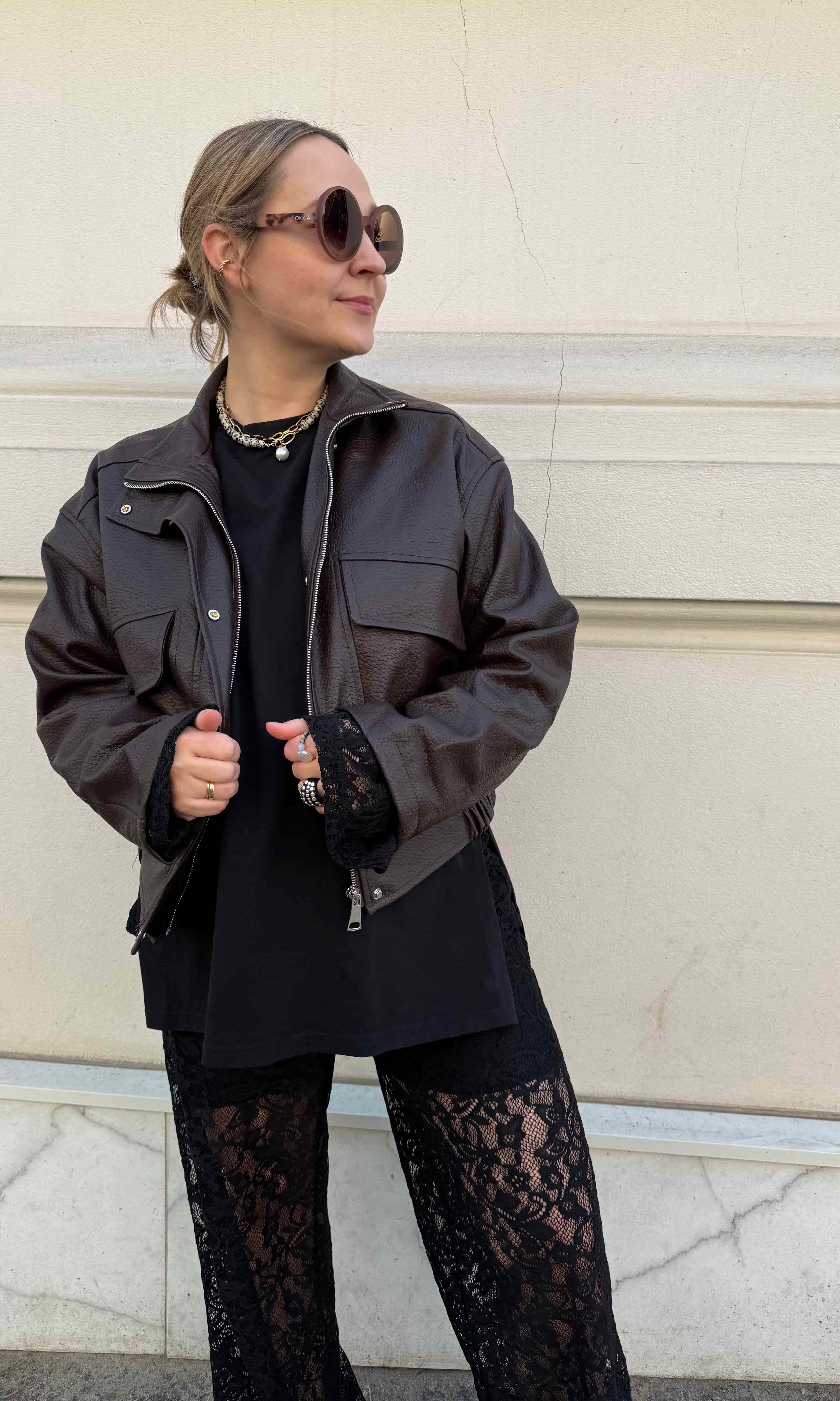kurtka choco damska do jeansow stylizacja | Malviva