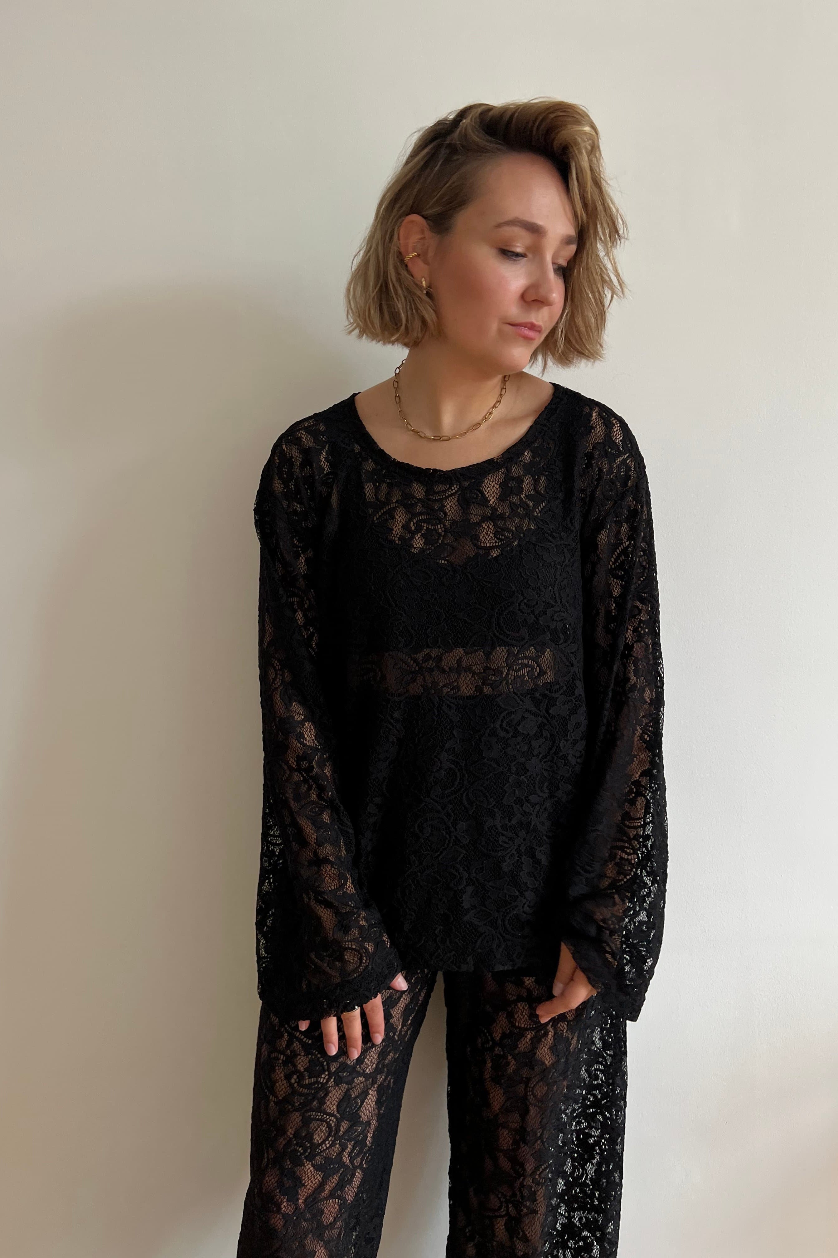 czarny kornkowy longsleeve | Malviva