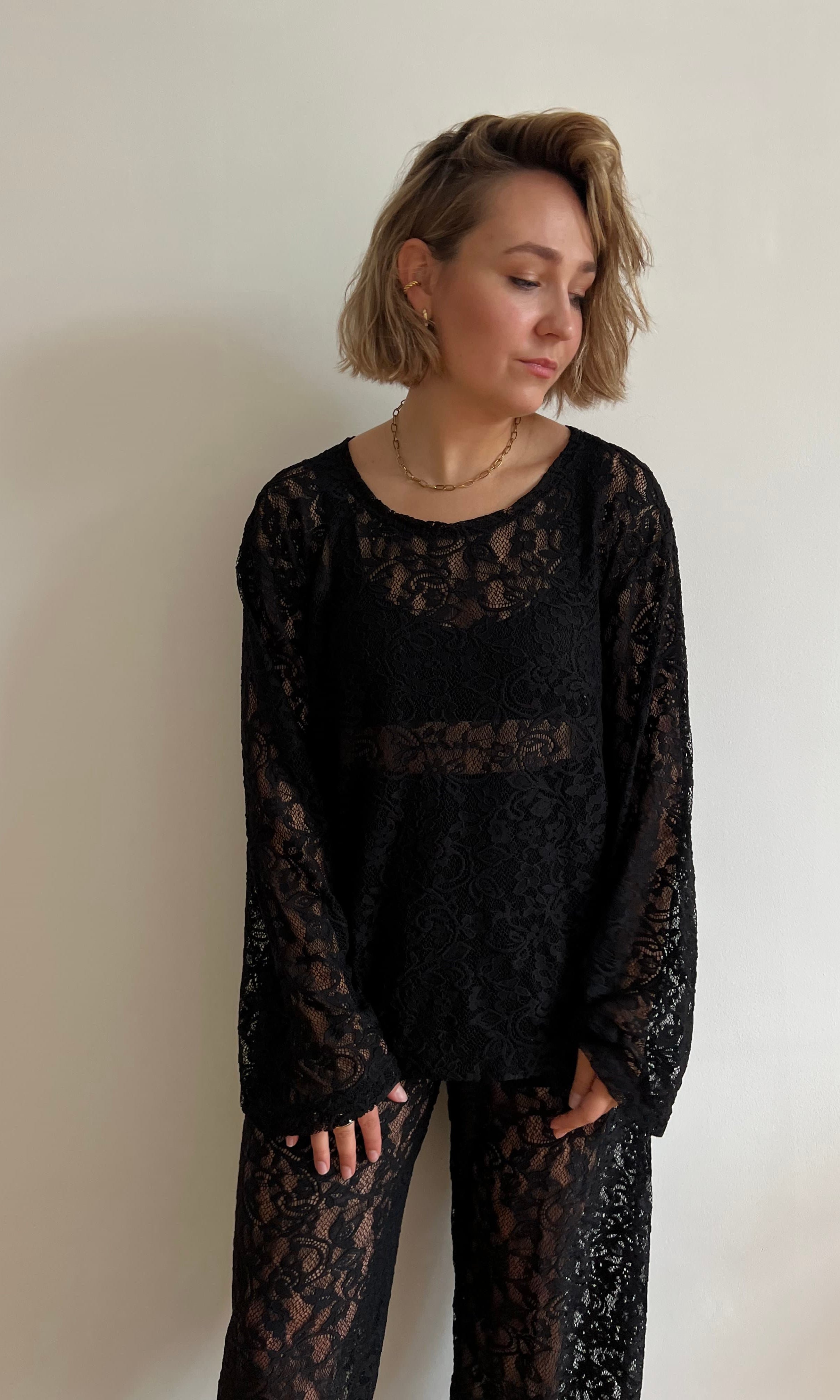czarny kornkowy longsleeve | Malviva