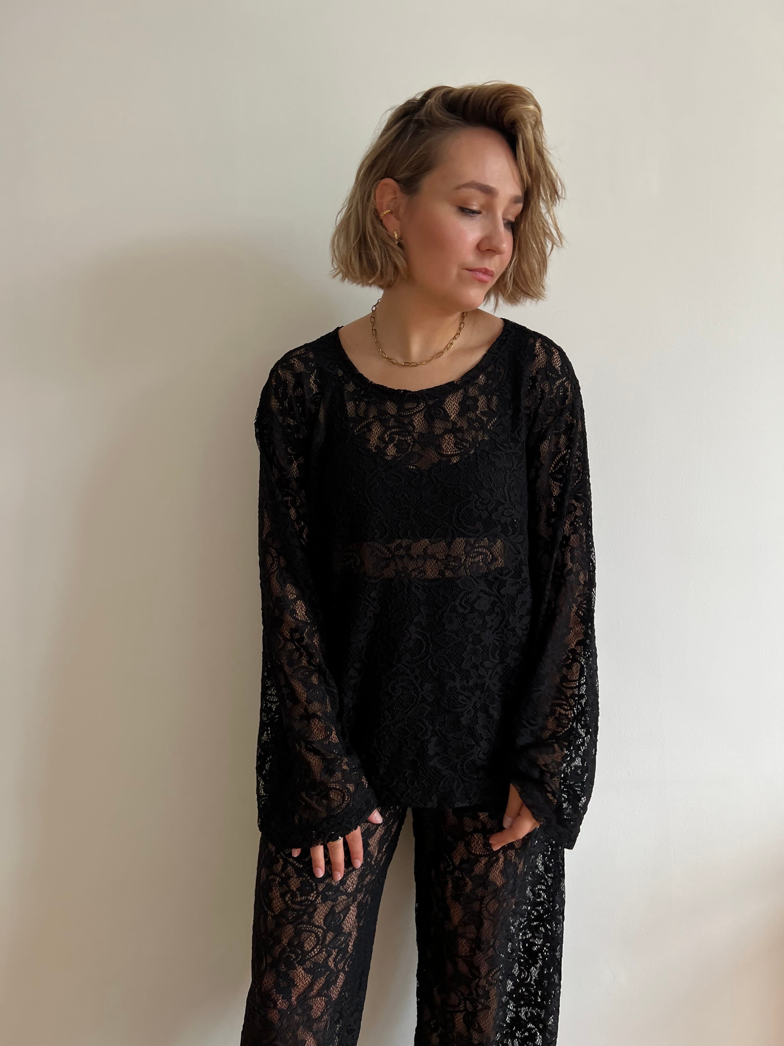 czarny kornkowy longsleeve | Malviva