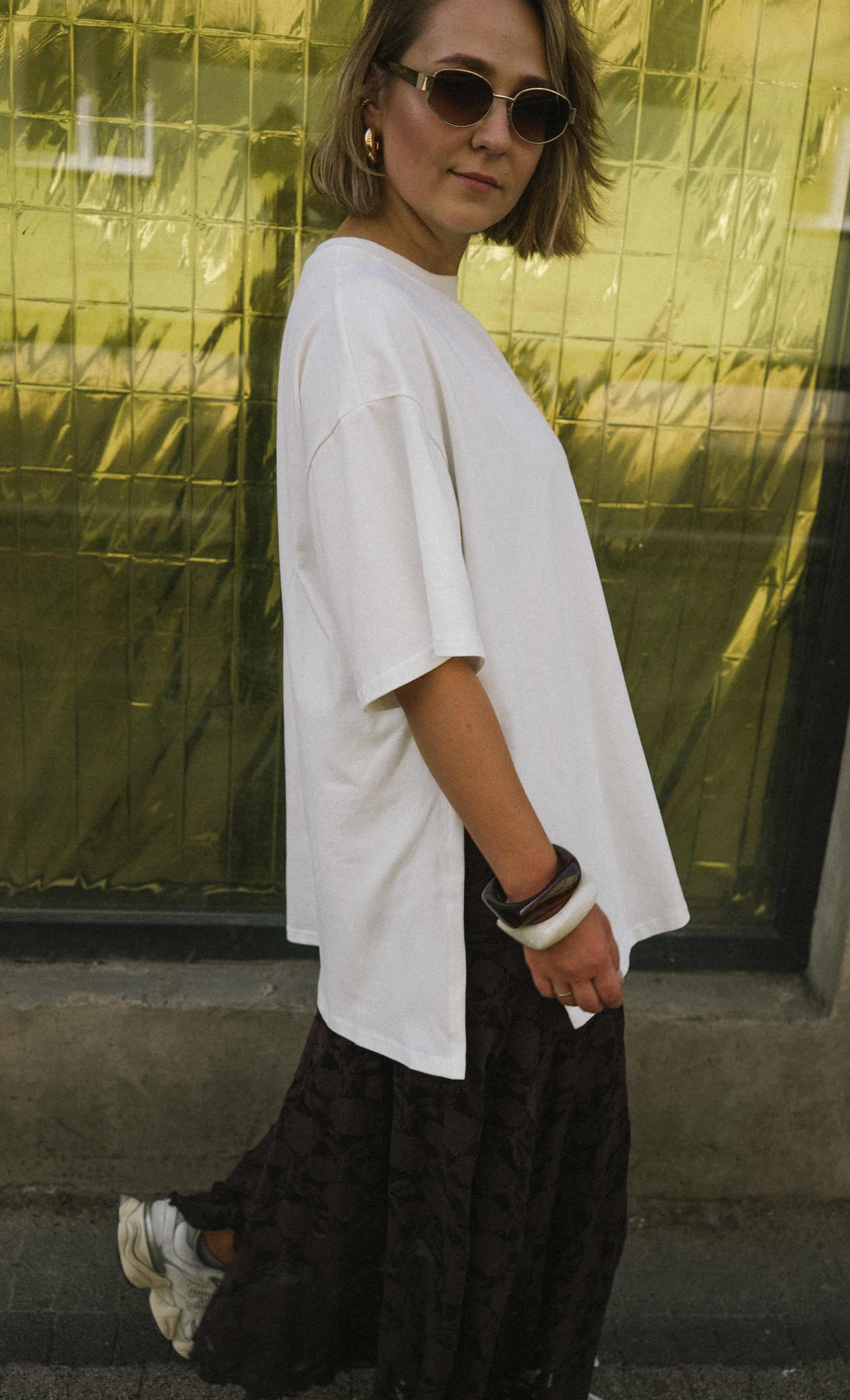 T-shirt kremowy oversize | Malviva