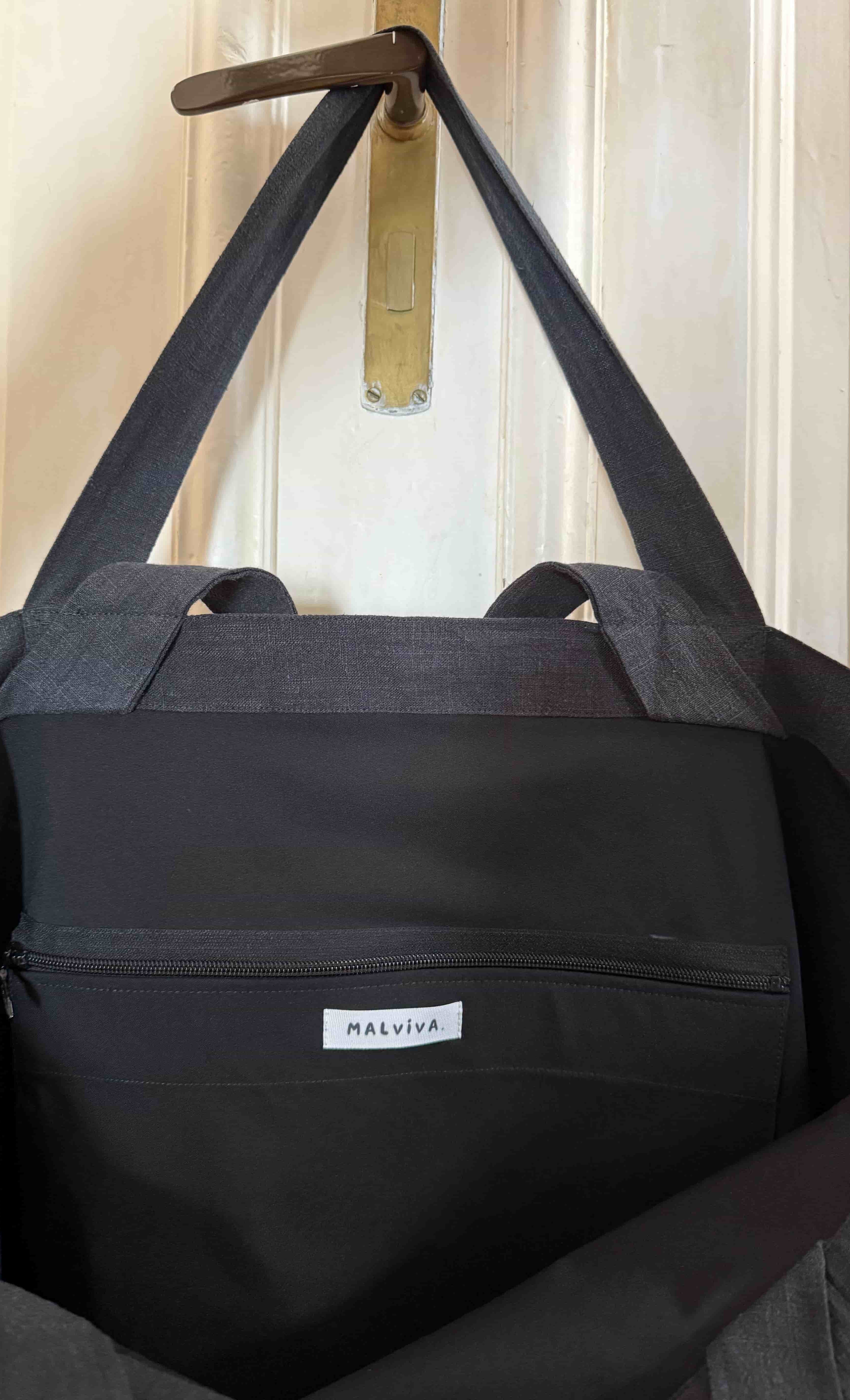 duza torba shopper damska antracytowa styl codzienny | Malviva