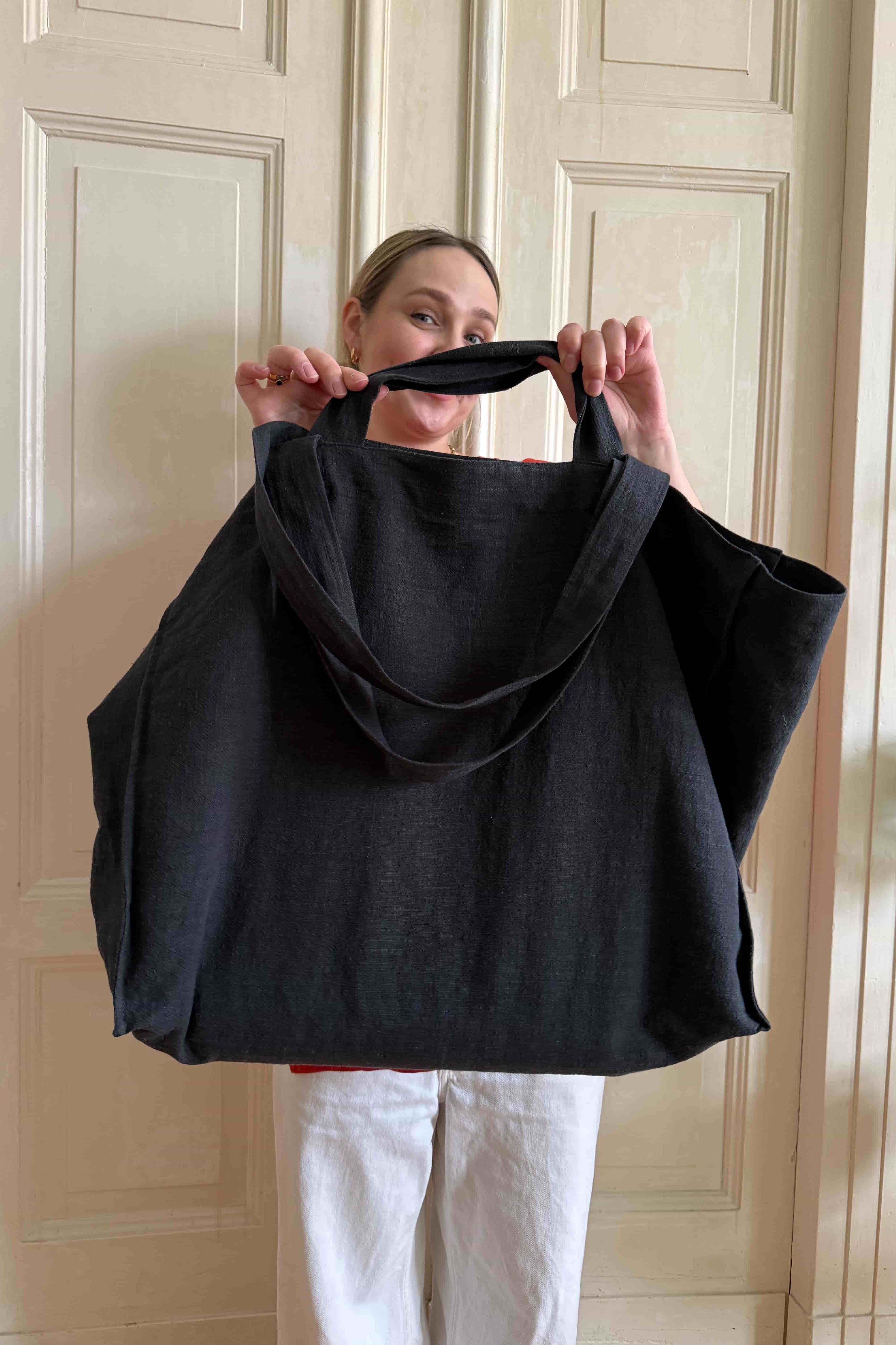 torba shopper antracyt len z bawelna malviva | Malviva