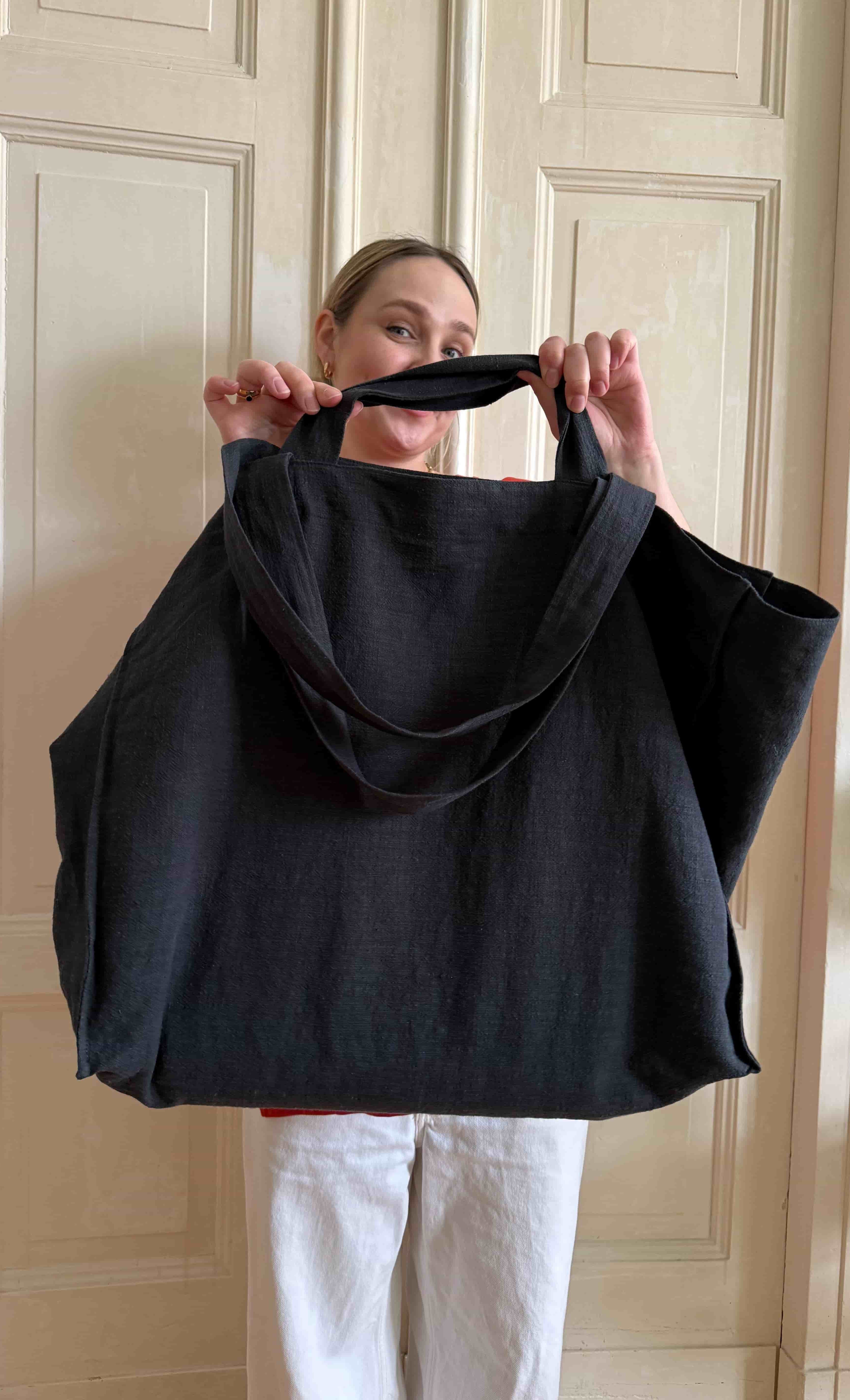 torba shopper antracyt len z bawelna malviva | Malviva