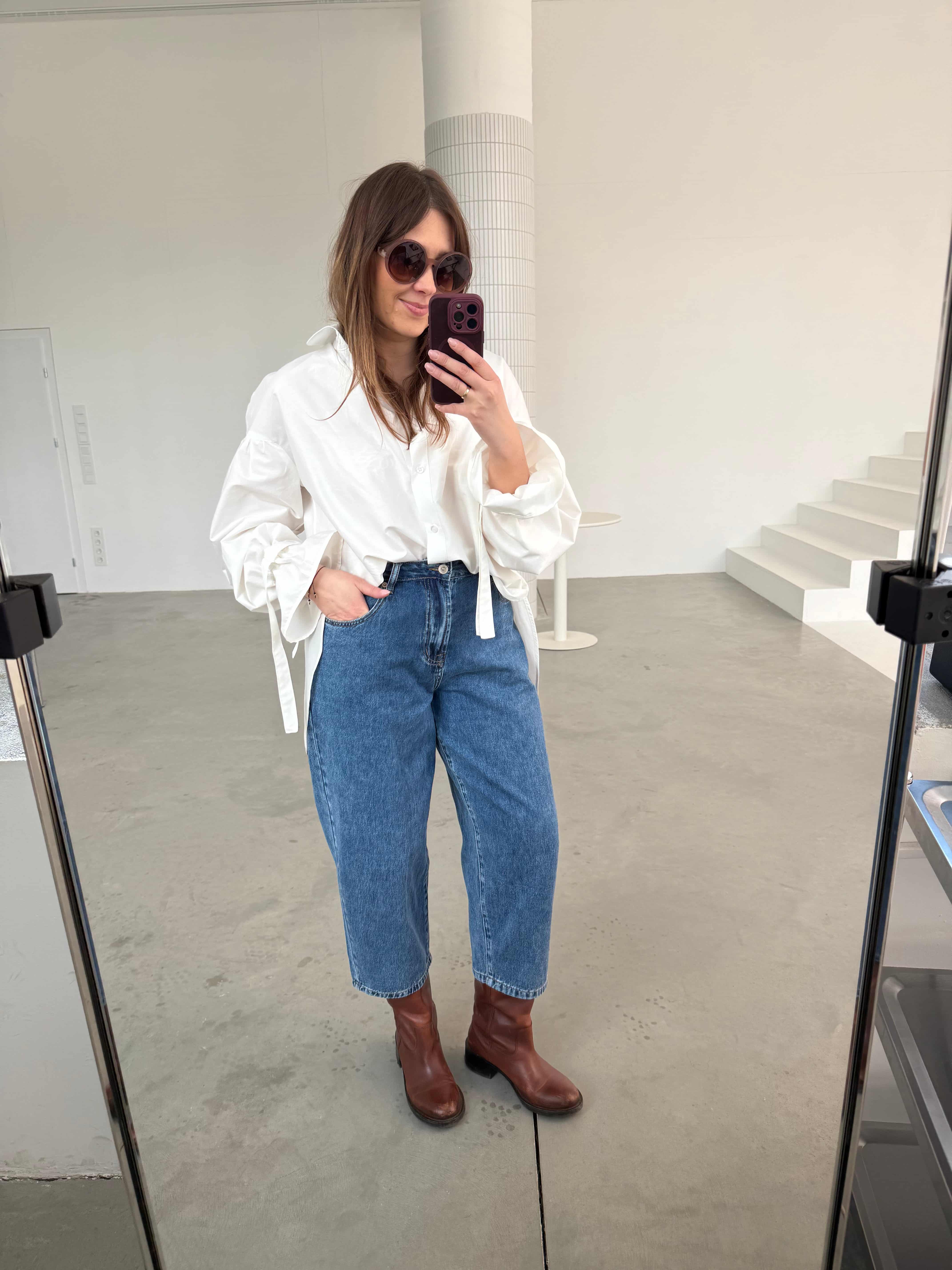 jeansy bing balloon wysoki stan klasyczny denim | Malviva