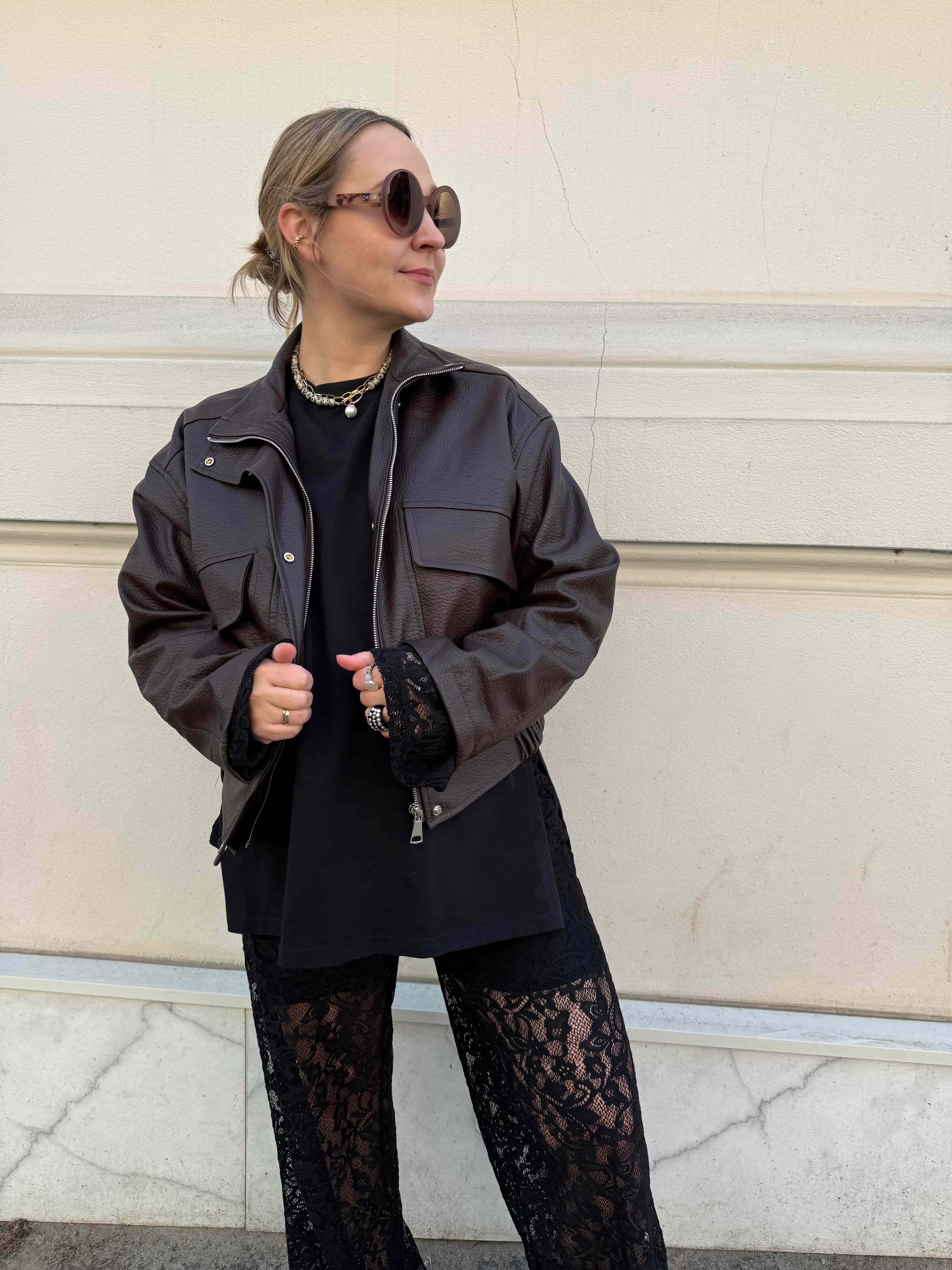 kurtka choco damska do jeansow stylizacja | Malviva