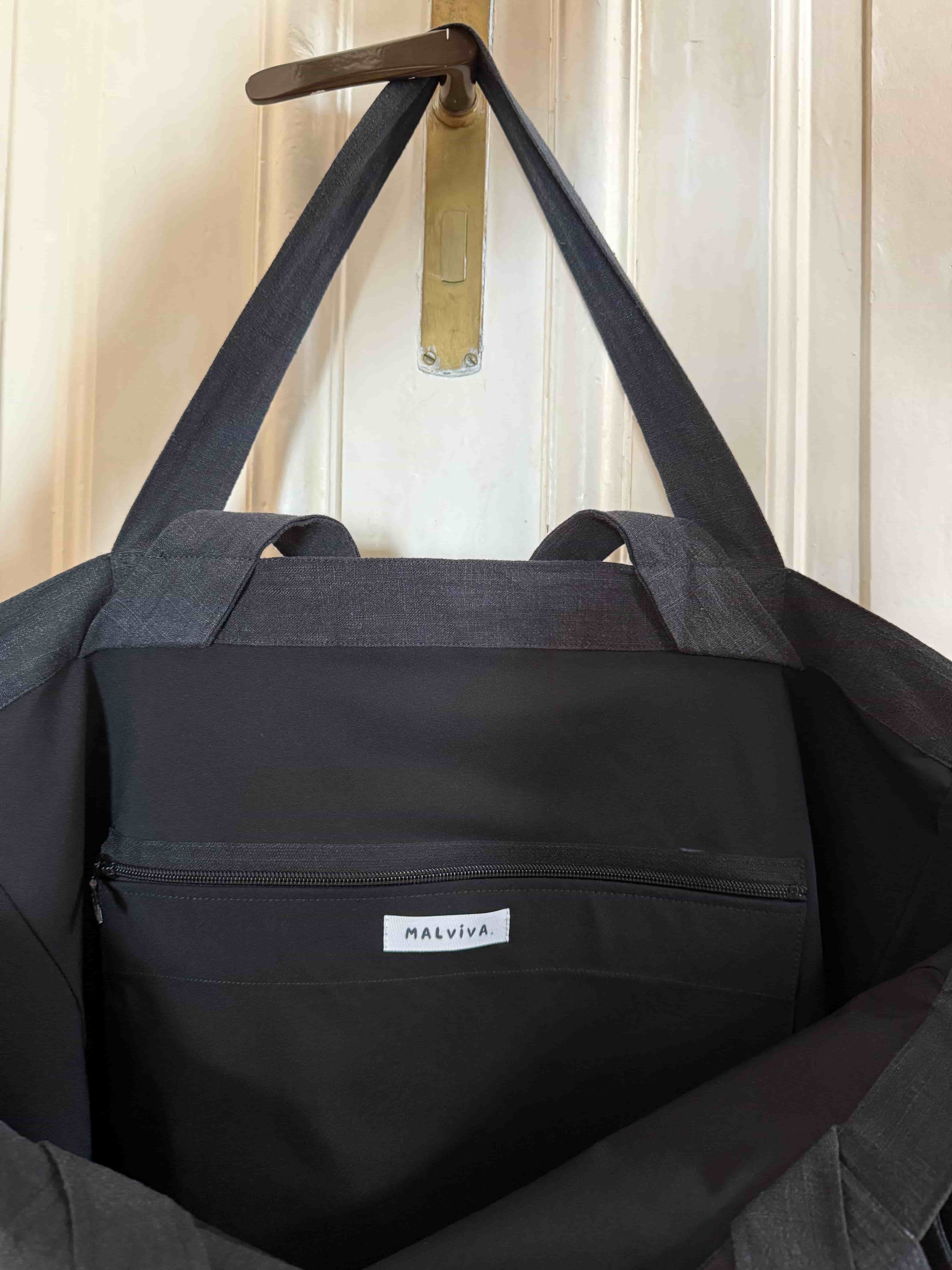 duza torba shopper damska antracytowa styl codzienny | Malviva