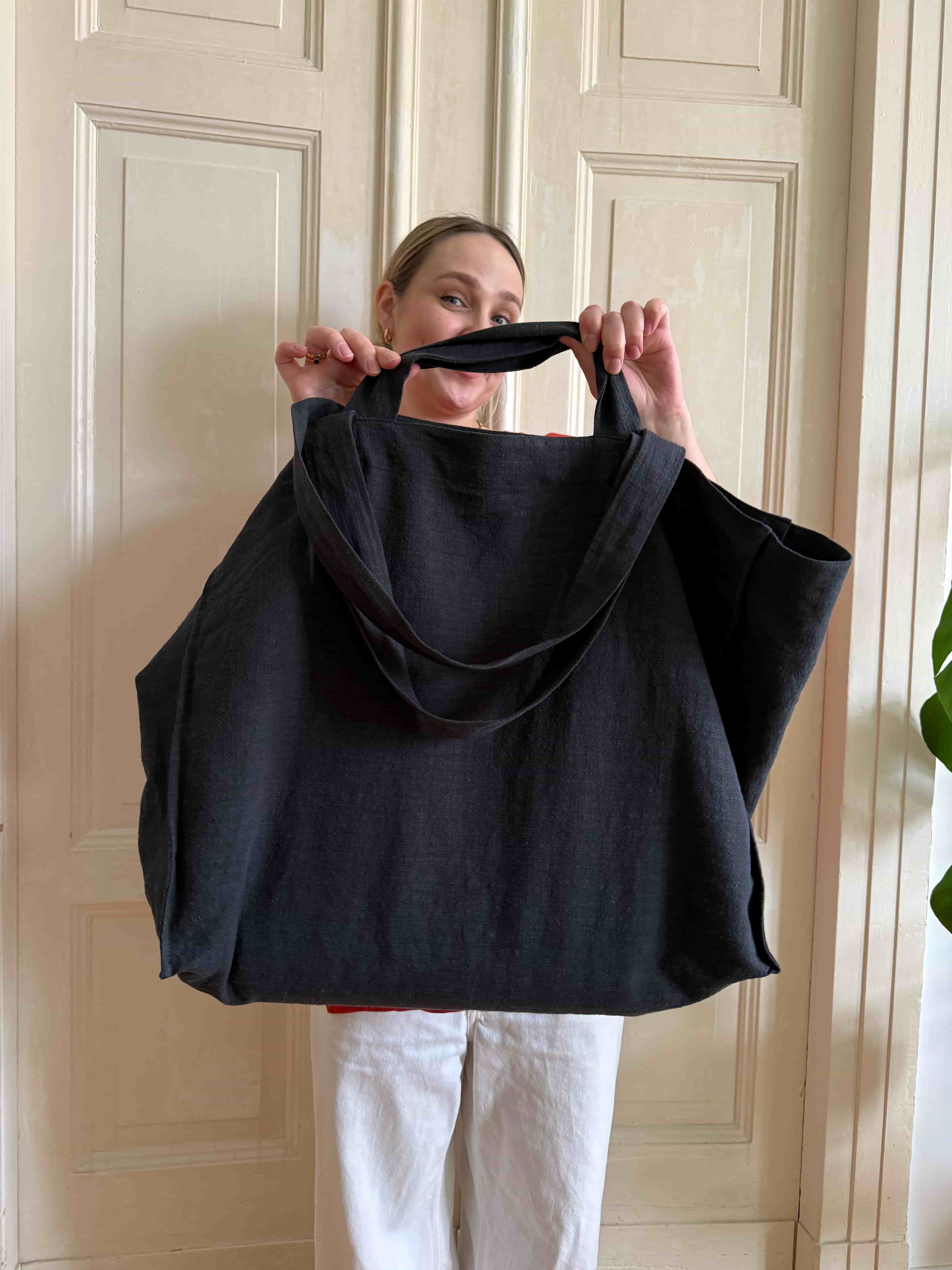 torba shopper antracyt len z bawelna malviva | Malviva