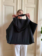 torba shopper antracyt len z bawelna malviva | Malviva